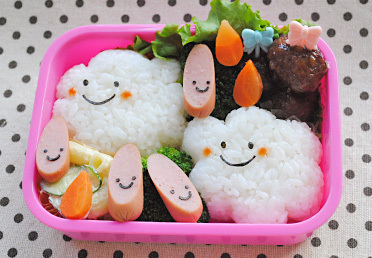 雲としずくのお弁当 作り方 デコ弁 キャラ弁 レシピ 日本ハム