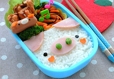 ラブリーぶたちゃんのお弁当 作り方 デコ弁 キャラ弁 レシピ 日本ハム