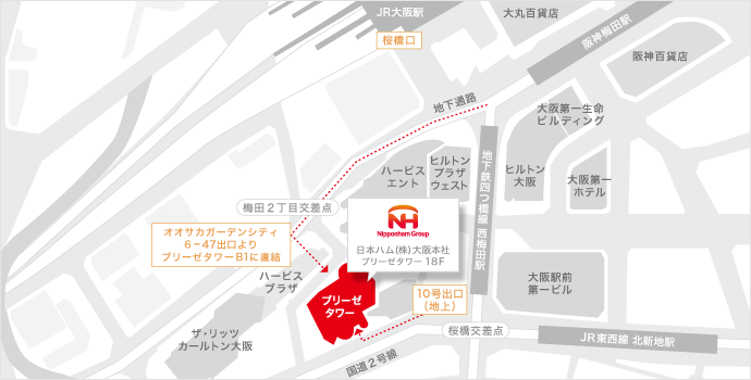 大阪本社地図